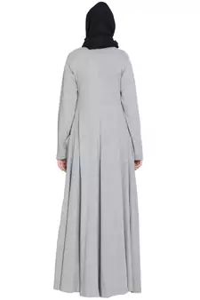 Silver Plain Cotton Abaya