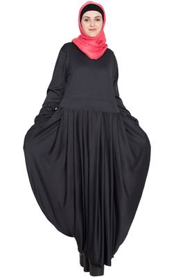 Black Plain Polyester Abaya 2