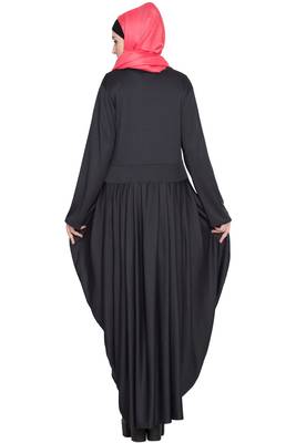 Black Plain Polyester Abaya 5