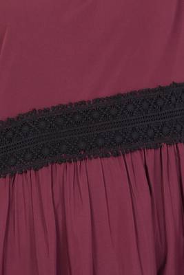 Maroon Plain Crepe Abaya 5