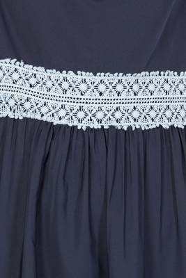Navy Blue Plain Crepe Abaya 5