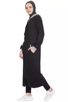 Black Plain Cotton Abaya