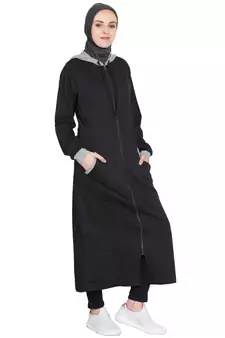 Black Plain Cotton Abaya
