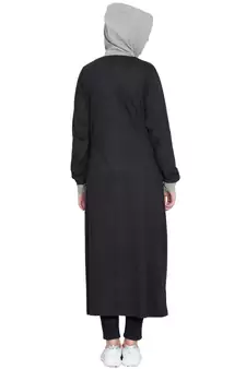 Black Plain Cotton Abaya