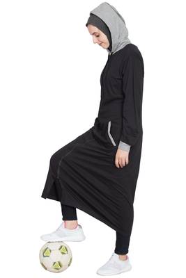 Black Plain Cotton Abaya 5