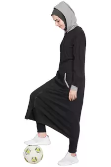 Black Plain Cotton Abaya