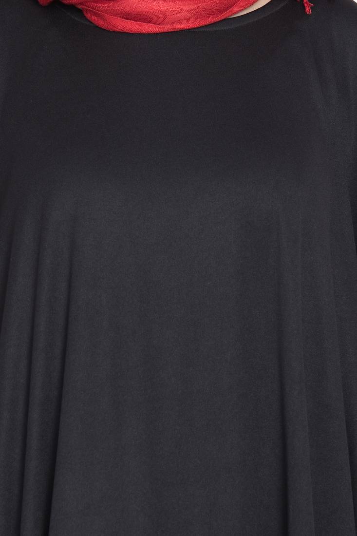 Black Plain Polyester Abaya