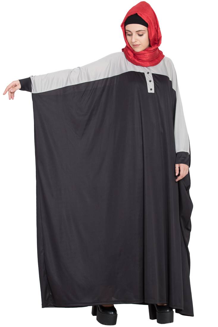 Black Plain Polyester Abaya