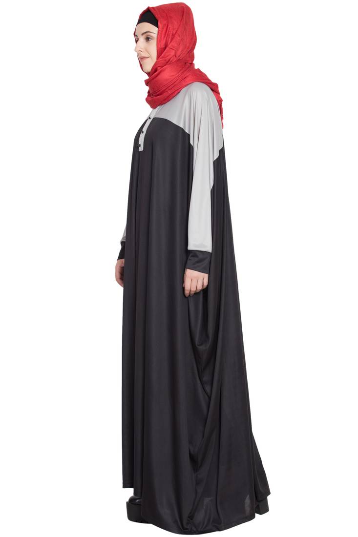 Black Plain Polyester Abaya