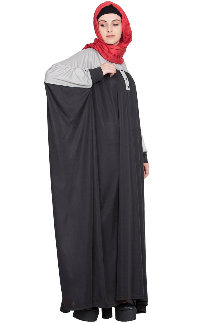 Black Plain Polyester Abaya