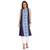 Blue Viscose Rayon embroidery Sleeveless Round Neck stitched kurtas and kurtis