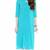 Blue Viscose Rayon Three Quarter Sleeves Round Neck stitched kurtas and kurtis