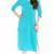 Blue Viscose Rayon Three Quarter Sleeves Round Neck stitched kurtas and kurtis