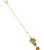 Jewellery Mehndi Polish Small Size Maang Tikka Decorated With Crystal & Pearl For Women/Girls