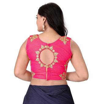 Pink Embriodered Silk Blouse 2