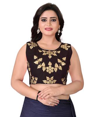 Black Embriodered Silk Blouse 1