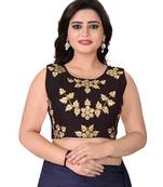 Black Embriodered Silk Blouse