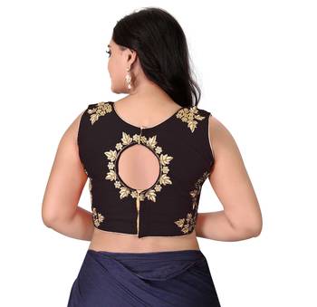 Black Embriodered Silk Blouse 2