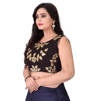Black Embriodered Silk Blouse 3