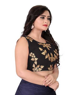 Black Embriodered Silk Blouse 4