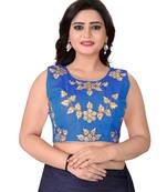 Blue Embriodered Silk Blouse