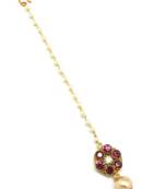 Jewellery Flower Style Maang Tikka Decorated With Crystal & Pearl For Women/Girls
