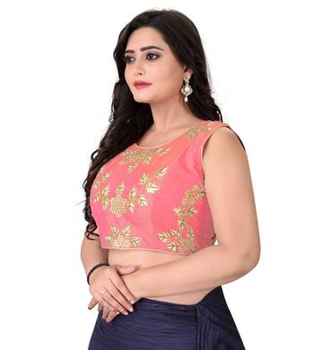 Light Pink Embriodered Silk Blouse 3
