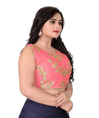 Light Pink Embriodered Silk Blouse 4