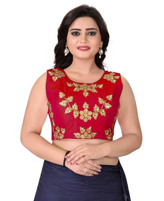 Red Embriodered Silk Blouse 1