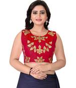 Red Embriodered Silk Blouse