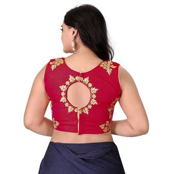 Red Embriodered Silk Blouse 2