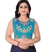 Turquoise Embriodered Silk Blouse