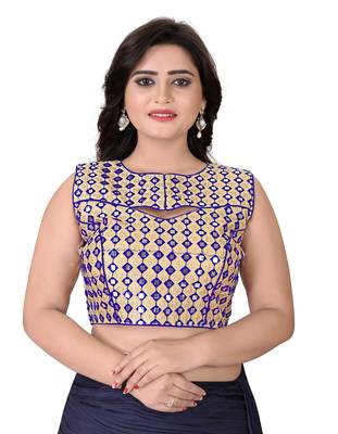 Blue Embriodered Bangalori Blouse 1