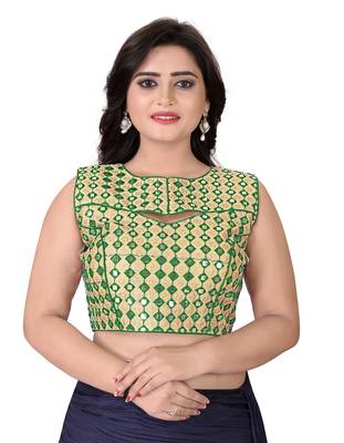 Green Embriodered Bangalori Blouse 1