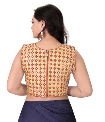 Orange Embriodered Bangalori Blouse 2