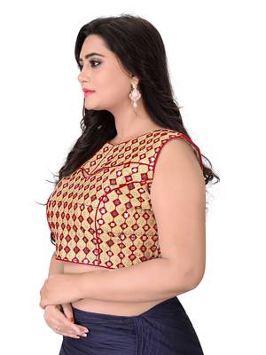 Red Embriodered Bangalori Blouse 3