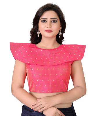 Pink Solid Malbari Blouse 1