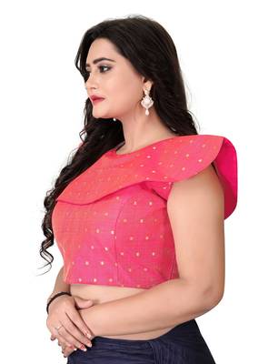 Pink Solid Malbari Blouse 3