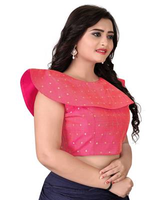 Pink Solid Malbari Blouse 4