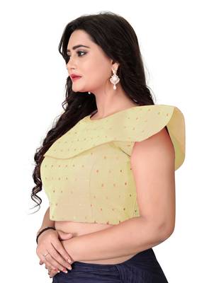 Beige Solid Malbari Blouse 3