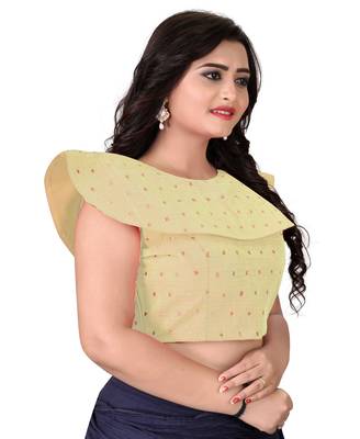 Beige Solid Malbari Blouse 4
