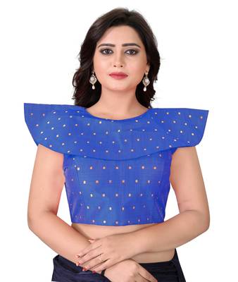 Blue Solid Malbari Blouse 1