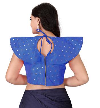 Blue Solid Malbari Blouse 2