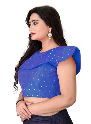Blue Solid Malbari Blouse 3