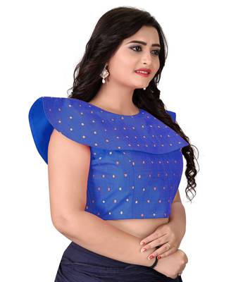 Blue Solid Malbari Blouse 4