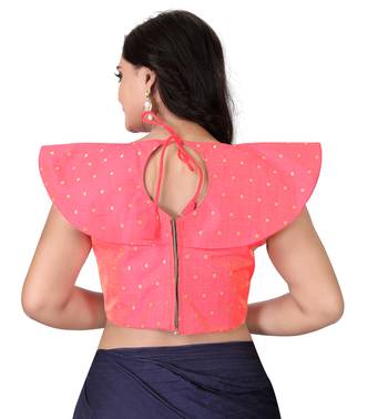 Peach Solid Malbari Blouse 2