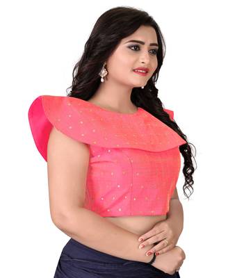 Peach Solid Malbari Blouse 4