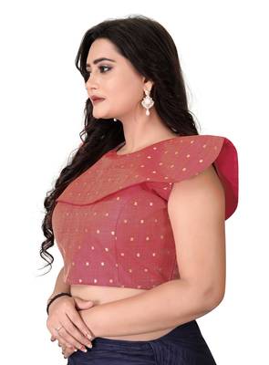 Red Solid Malbari Blouse 3