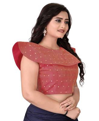 Red Solid Malbari Blouse 4