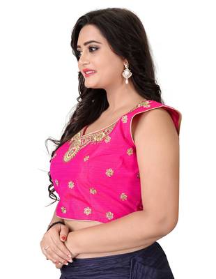 Pink Embriodered Silk Blouse 3
